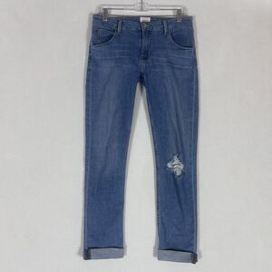 Hudson Bacara Straight Crop Cuffed Jeans Womens 27 Medium Wash Denim Mid Rise